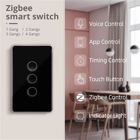 Zemismart US Touch Switch 2x4 PVC 2Channel Black (Tuya Zigbee) — view 4