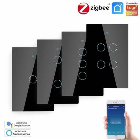 Zemismart US Touch Switch 2x4 PVC 2Channel Black (Tuya Zigbee) — view 3