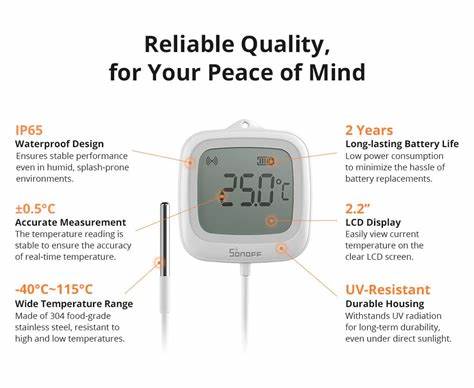 Sonoff IP65 Zigbee LCD Thermometer (Probe Version) — view 3
