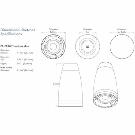 Sonance PS-P83WT-WH White Pendant Subwoofer — view 3