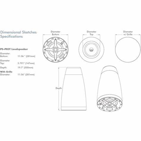 Sonance PS-P83T-WH White Pendant Speakers (Pair) — view 3