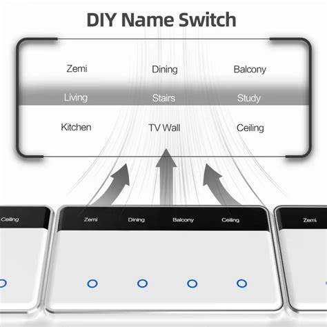 Zemismart DIY Name Switch 4Channel Horizontal (Tuya Zigbee) — view 4