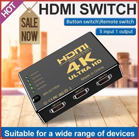 Monacor HDMS-5014K HDMI Switch 5-in - 1-out - 4K UHD — view 7