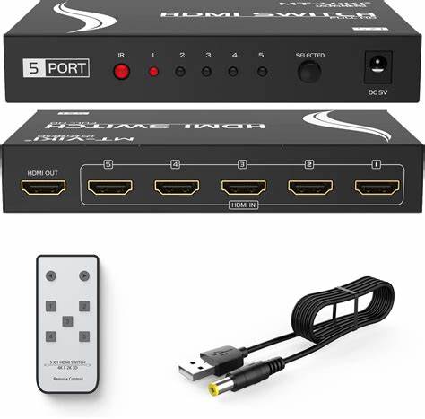 Monacor HDMS-5014K HDMI Switch 5-in - 1-out - 4K UHD — view 3