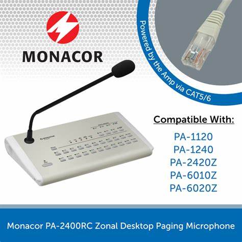 Monacor PA-2400RC - Zone Paging Desktop Microphone
