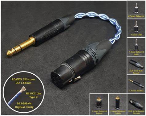 XCS Series XLR Cable 20AWG x1Core Silver-Plated OFC + 6.0mm（±0.2mm）OD All-in-One Copper Shell +Precision Stranded +Conductive Carbon Plastic Shield 1.5M — view 5