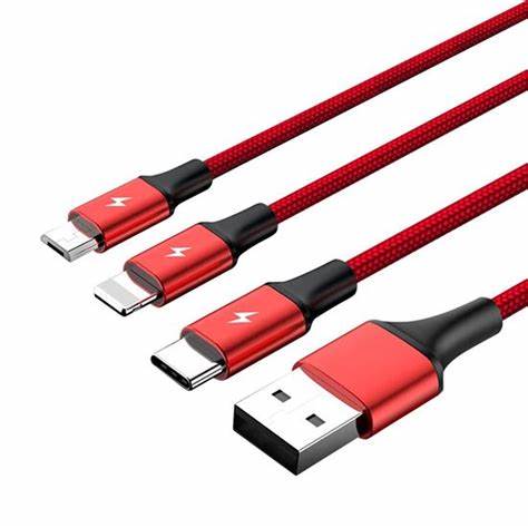 UNITEK C4049RD 1.2M 3-IN-1 RED 2.4A CHARGING CABLE — view 2