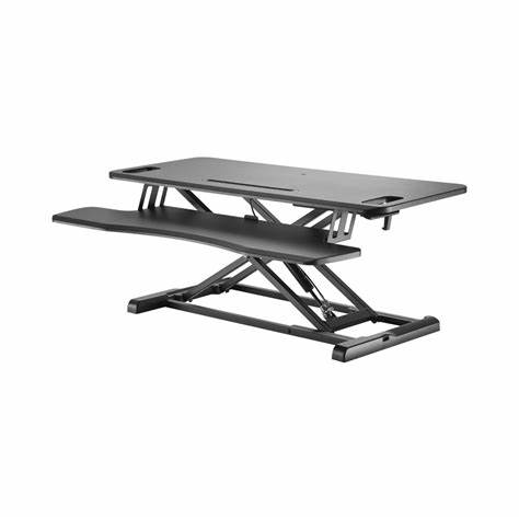 GAS SPRING SIT-STAND DESKTOP WORKSTATION WITH KEYBOARD TRAY DECK — view 4