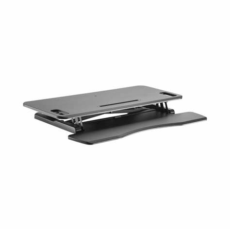 GAS SPRING SIT-STAND DESKTOP WORKSTATION WITH KEYBOARD TRAY DECK — view 3
