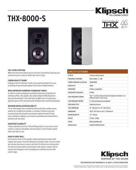 Klipsch THX Ultra And THX Select THX8000S Black InWall Speaker — view 5