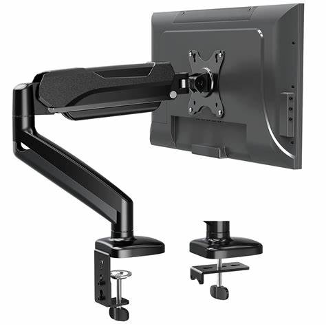 BRACKET – PREMIUM SINGLE MONITOR GAS SPRING VERTICAL BAR DESKTOP MOUNT — view 4