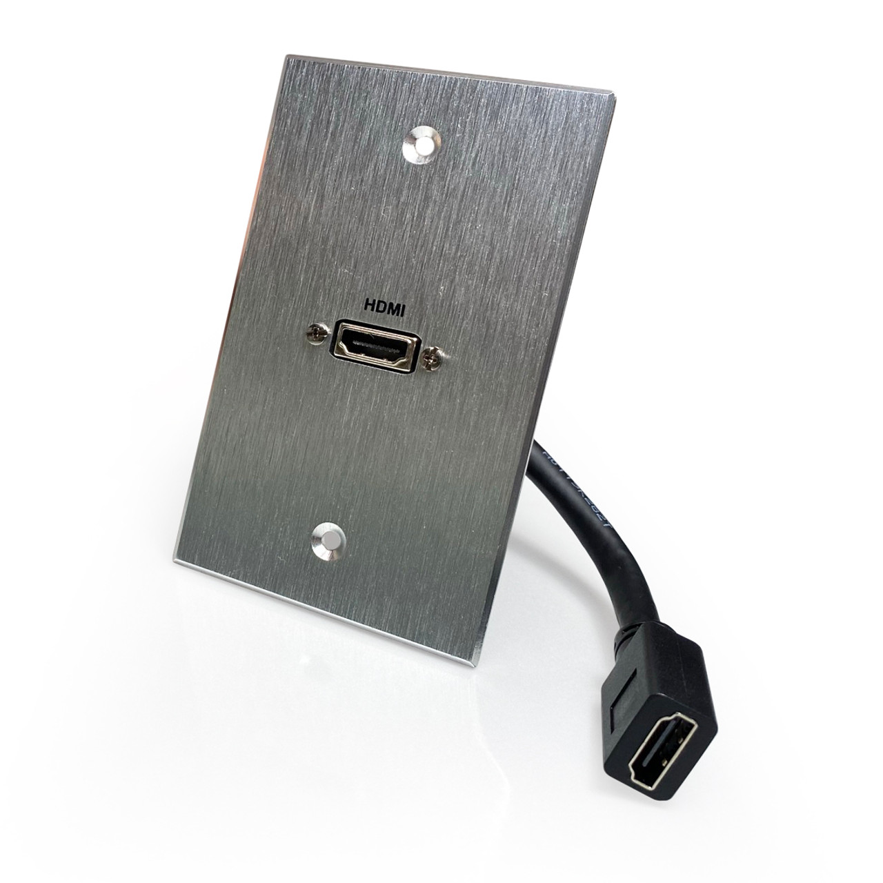 Alfatron XI-SP-HDMI-SILVER - HDMI Aluminium Brushed Wall Plate with Female HDMI