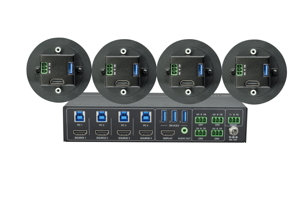 Alfatron ALF-WU4K HUB - 4x1 HDMI Switcher with Audio Output and USB Ports