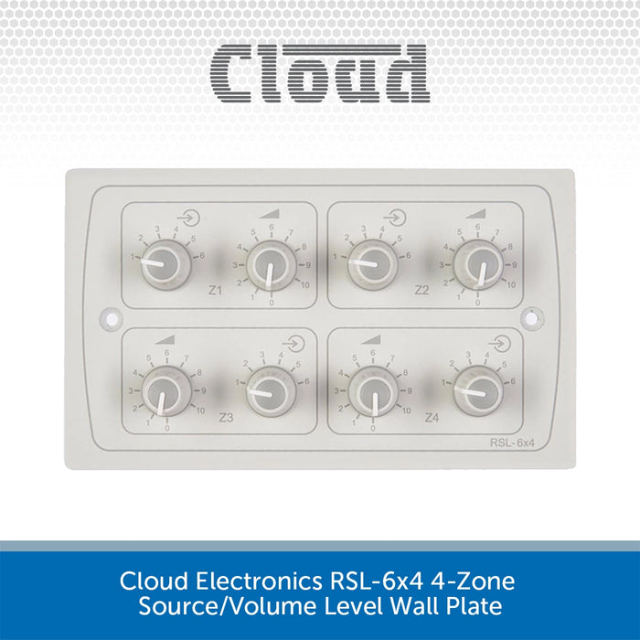 Cloud RSL-6x4W Remote Music Source & Level Control (4-Pack, White) — view 4