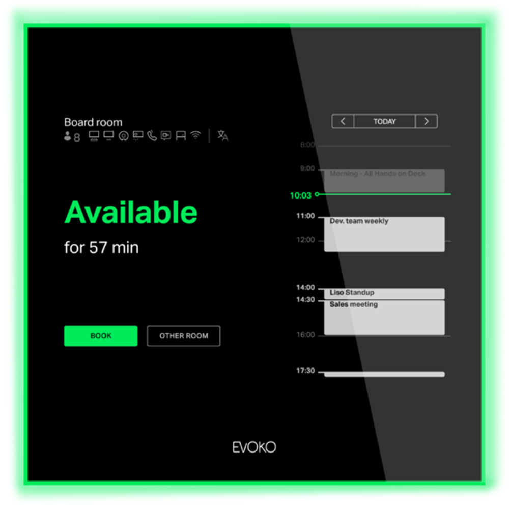 Evoko & Workplace - EWL-1001-60E Room Booking Display