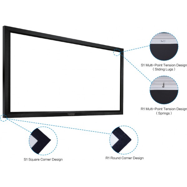 Grandview Entertainment - PERM ALR 106 DY7 106 Inch 16:9 Flat Fixed Frame Screen