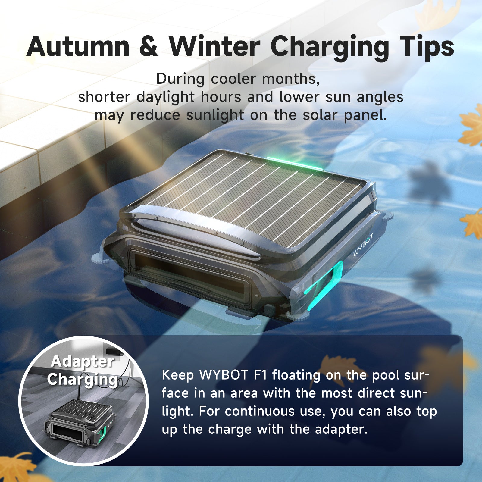Wybot - F1 Solar Robotic Pool Surface Cleaner