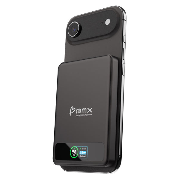 BMX - SolidSafe™ 10K Solid-State Magnetic Power Bank with MicroSD (Black)