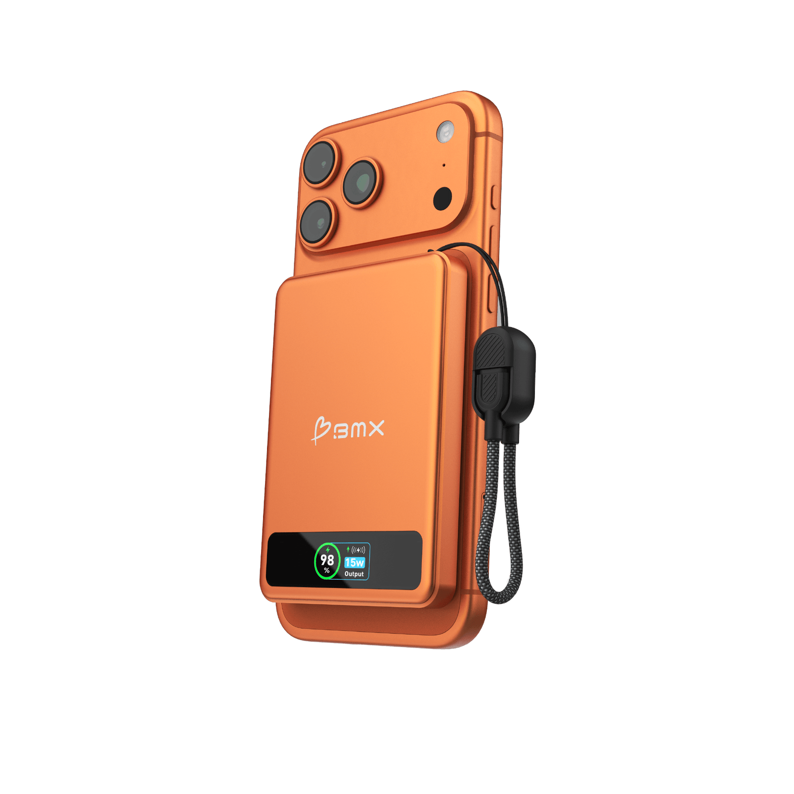 BMX - SolidSafe™ 10K Solid-State Magnetic Power Bank (Orange)