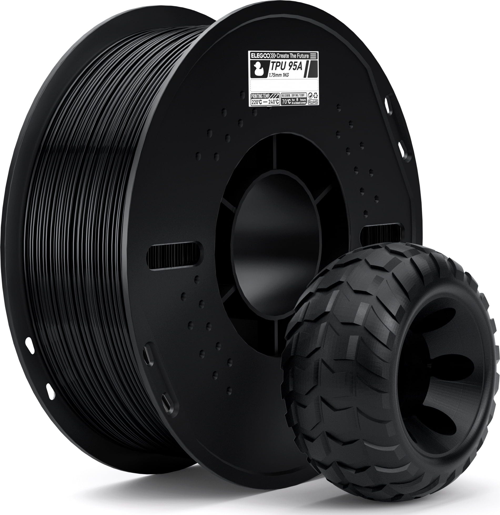 Elegoo - TPU Black 1.75mm / 1000g Filament