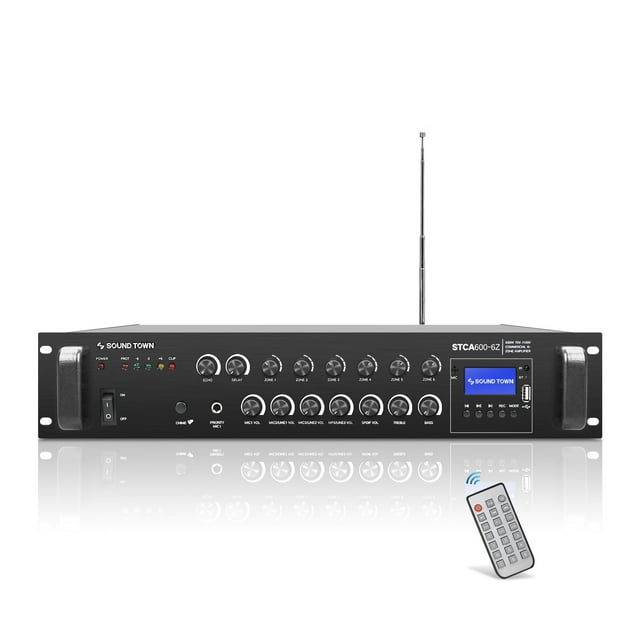 Sound Town - STCA600-6Z 600W 6-Zone Commercial Mixer Amplifier