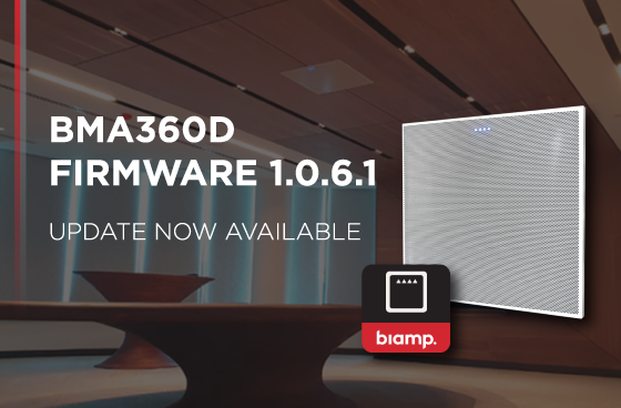 Biamp BMA 360D-I 600 mm Frequency-Invariant Beamforming Ceiling Tile Microphone Array with Dante and 4x15W PoE Amplifier
