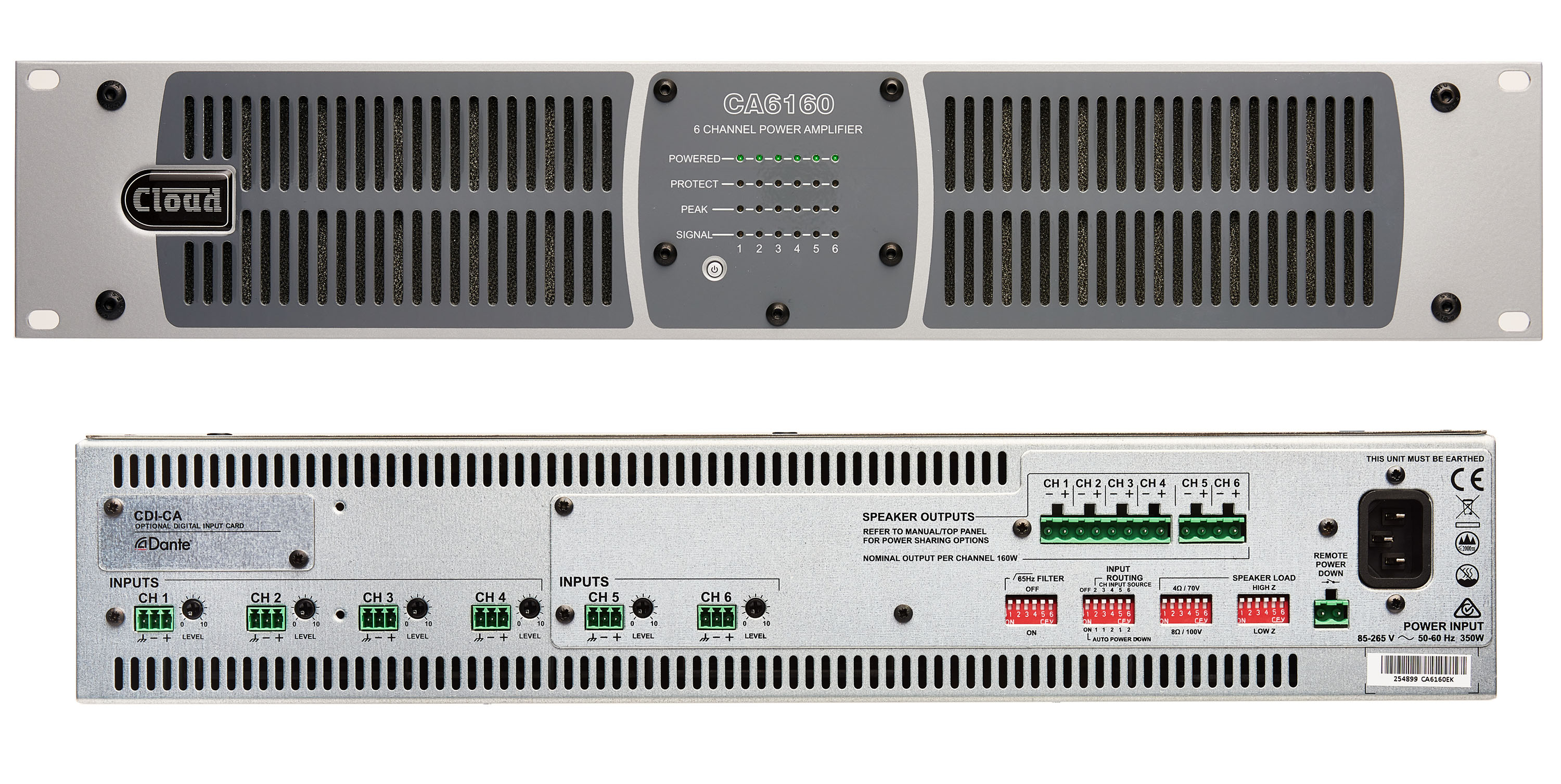 Cloud - CA6160 6 x 160W 70/100V Power Amplifier — view 3