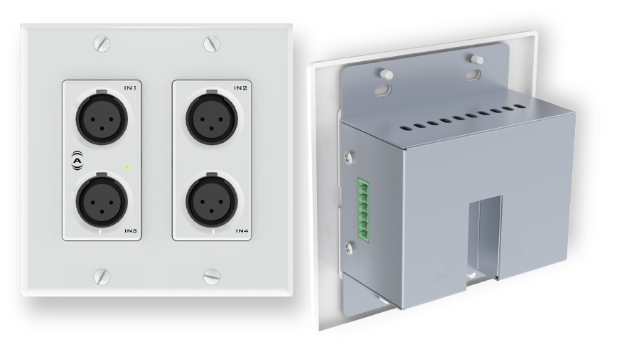 Q-Sys UNDX4I 4x2 Channel Dual Gang Dante AES67 US Wall Plate