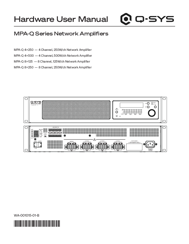 Q-Sys MPA-Q 4X500 - 4-Channel 500W CH Q-SYS Network Amplifier