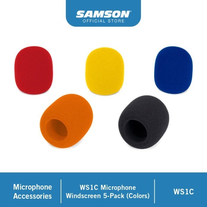 Samson WS1C - Foam Microphone Windscreens 5-Pack - Multicolored