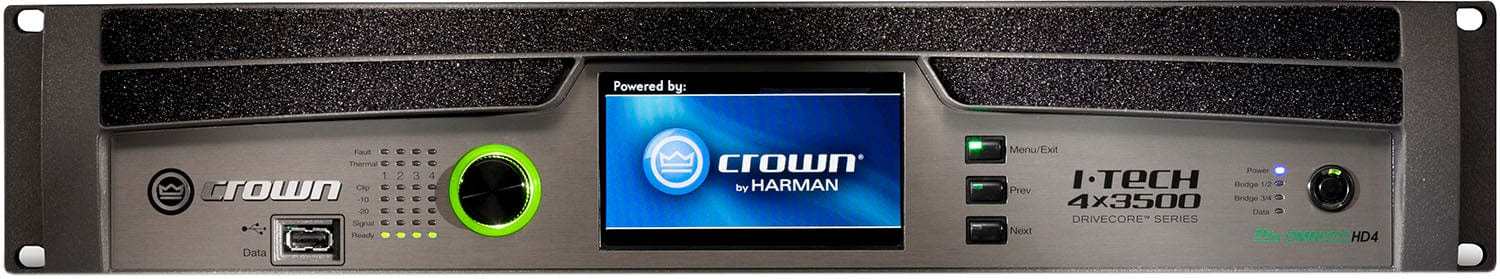 Crown 4X3500HDS-U-EKFX - IT4X3500HDS Speakon Version - Four-Channel 4000W 4Ω Power Amplifier Speakon Output