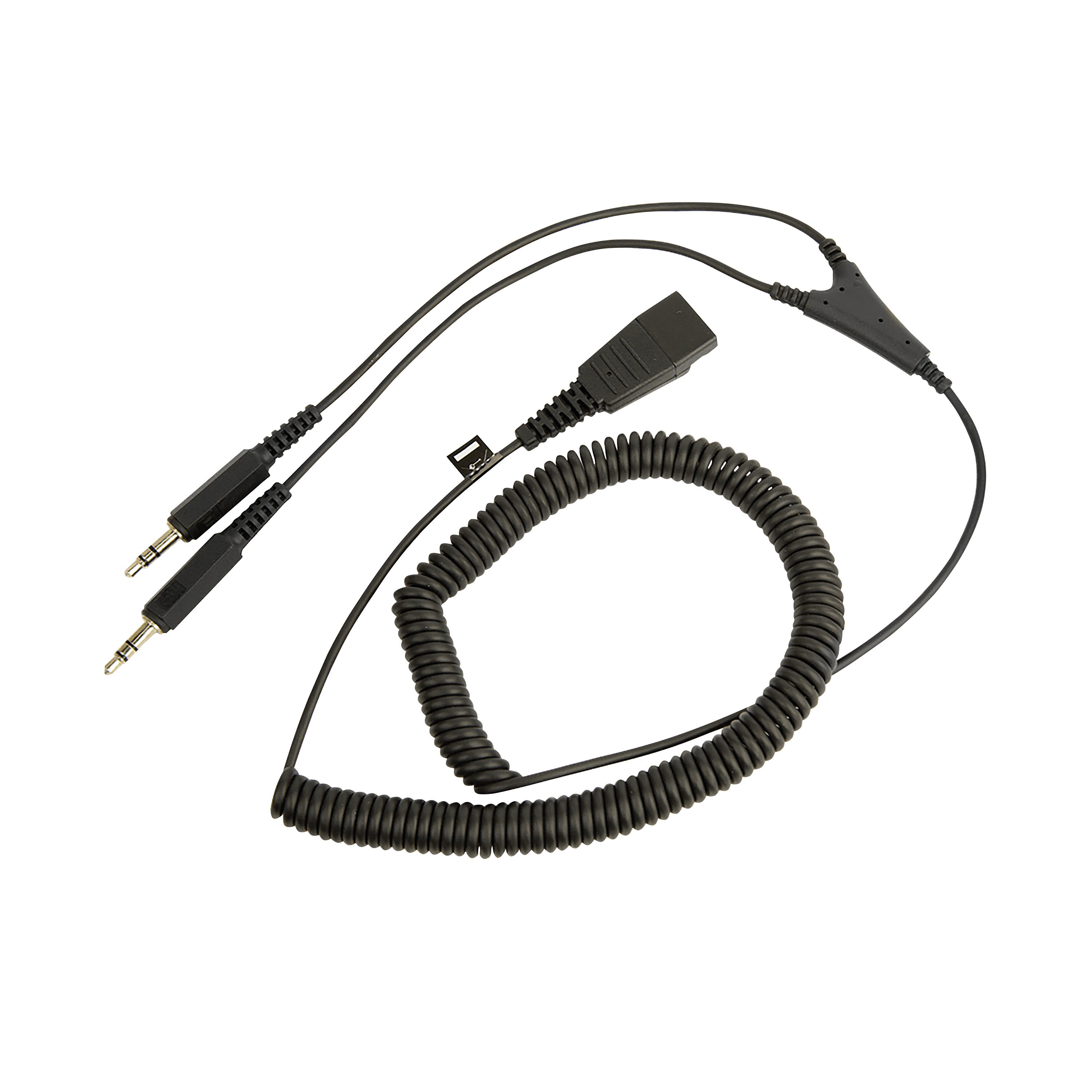 Jabra 8734-599 Qd Cord To 2X 3.5MM Pin Plug, Coiled, 0.5 - 2 Meters