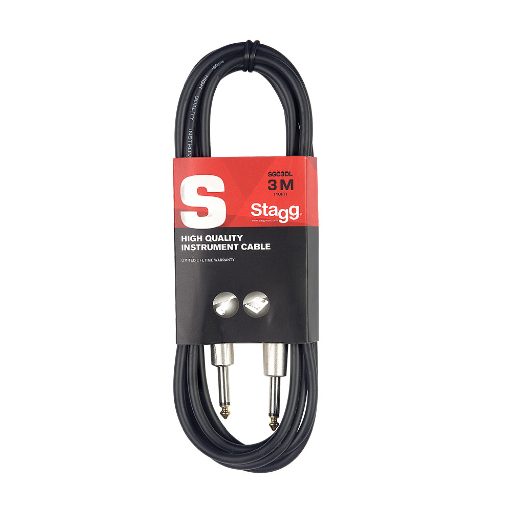 Stagg SGC3DL - Deluxe Instrument Cable Jack to Jack - 3M