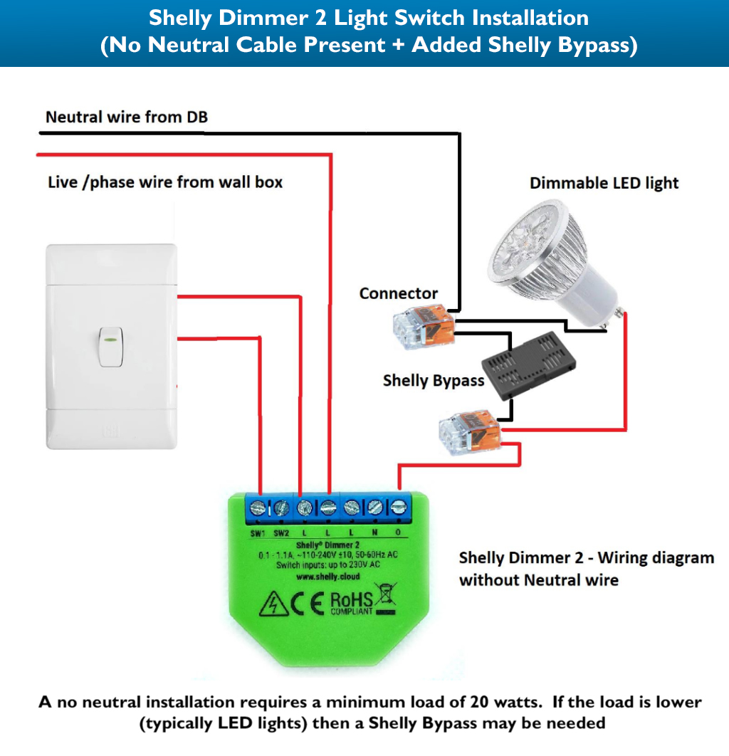 Shelly Bypass for Dimmer 2