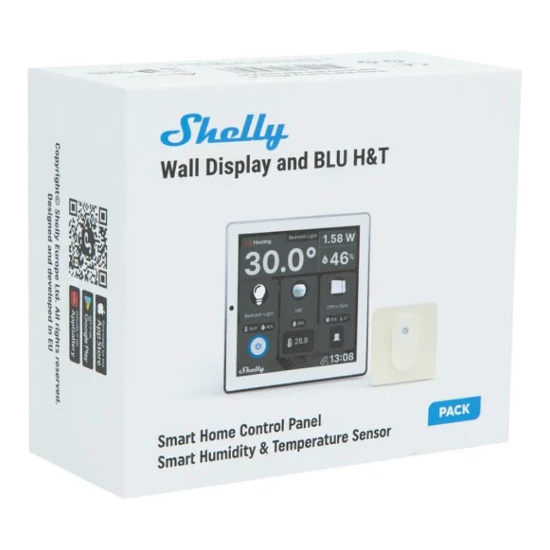 Shelly WALL DISPLAY - Wall Display Smart Control Panel With Temperature Humidity and LUX Sensors White