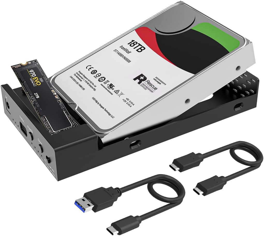 Maiwo K309CL 3-Bay SATA HDD and M.2 NVMe USB3.2 Gen2 10Gbps Type-C Docking Station with Offline Clone Function — view 4