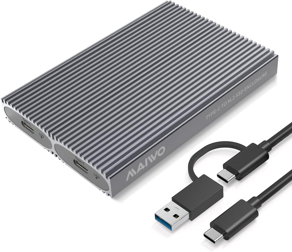Maiwo K1687P USB3.1 Gen2 10Gbps Type-C M.2 NGFF Enclosure — view 3