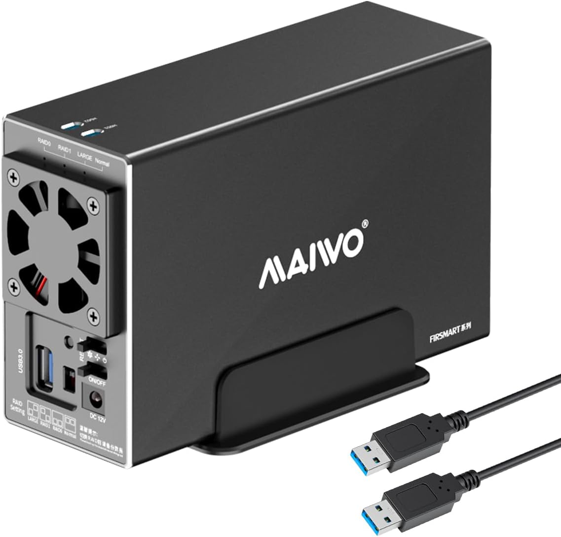 Maiwo K2578P2 USB3.2 Gen2 Tool-Free Enclosure for 2.5 SATA HDD SSD and M.2 NVMe SSD — view 2