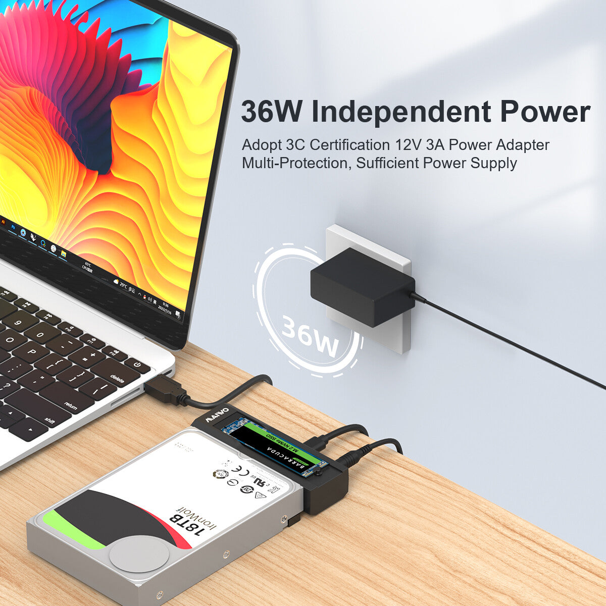 Maiwo K10635N Dual-Bay 10Gbps USB Type-C Docking Station — view 2