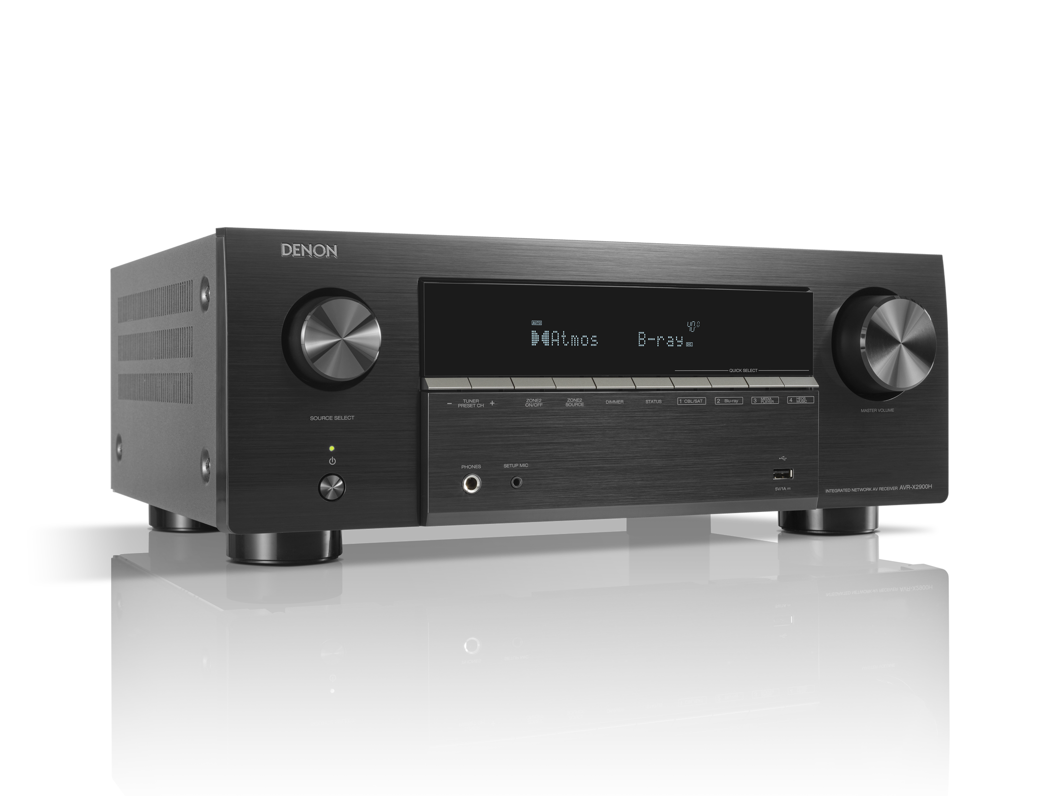 Denon AVR-X2900H - 7-2 Ch 95W 4K|8K Dolby Atmos AV Receiver Powered by HEOS™