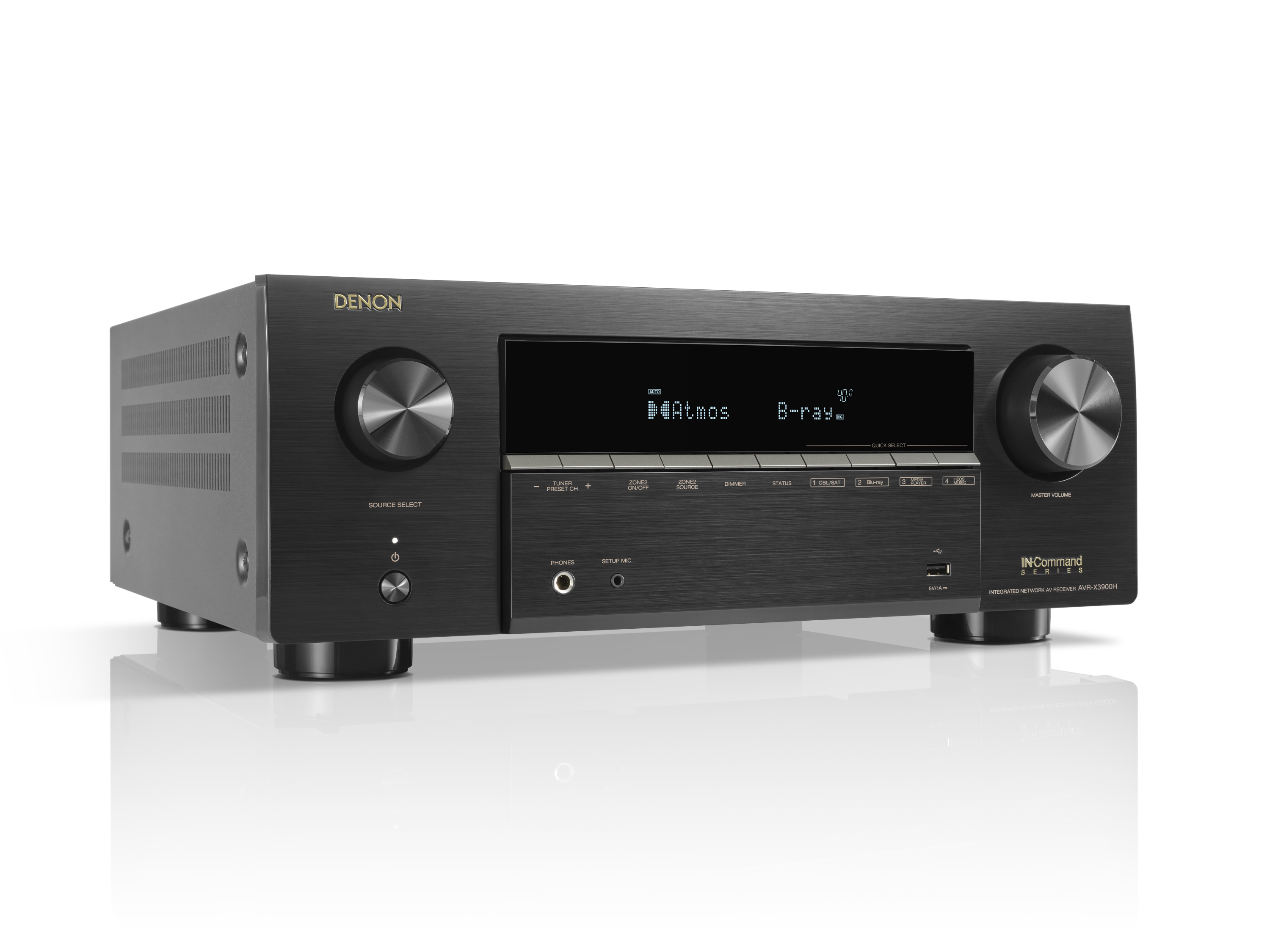 Denon AVR-X3900H - 9.4 Ch. 105W 4K/8K Dolby Atmos AV Receiver Powered by HEOS