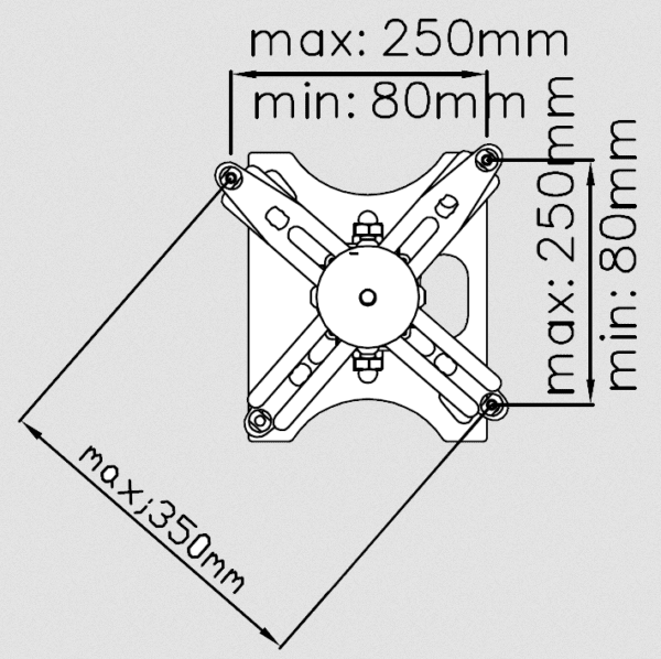 Vision VI2775928PBRINSTL - Short Throw Wall Mount Projector Bracket - 2775928 — view 4