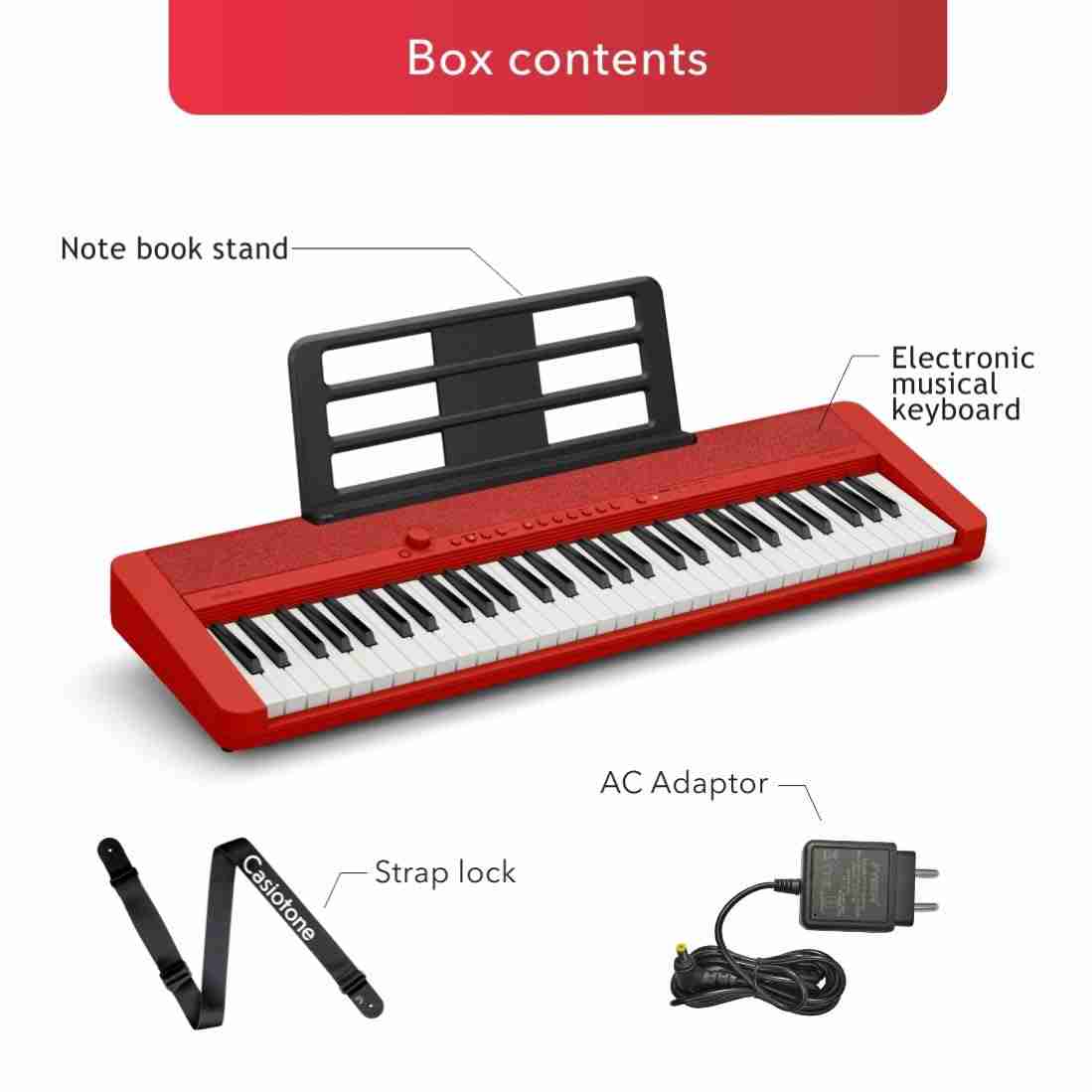Casio CT-S1 61-Key AiX Keyboard - Red — view 3