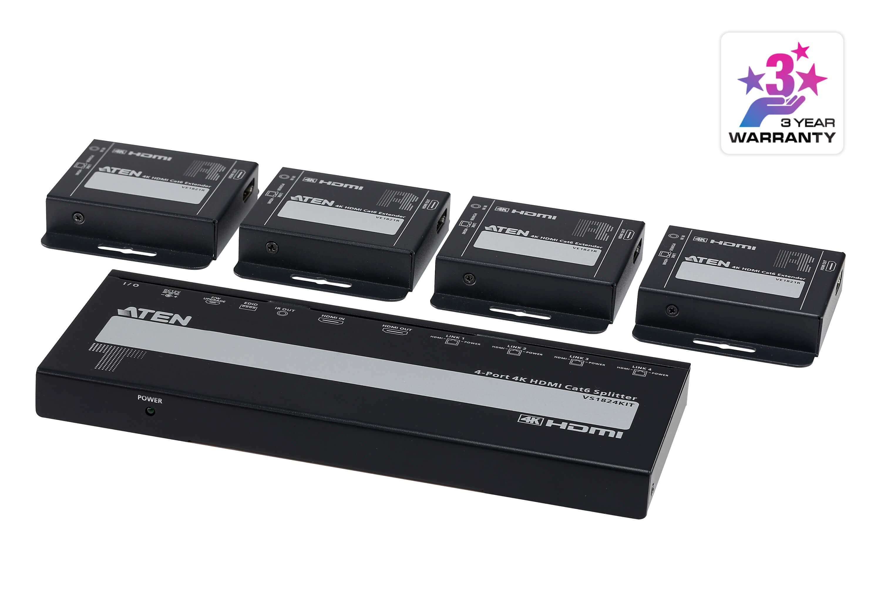 Aten - VS1828KIT 4K HDMI over Cat6 Splitter Kit 8-Port