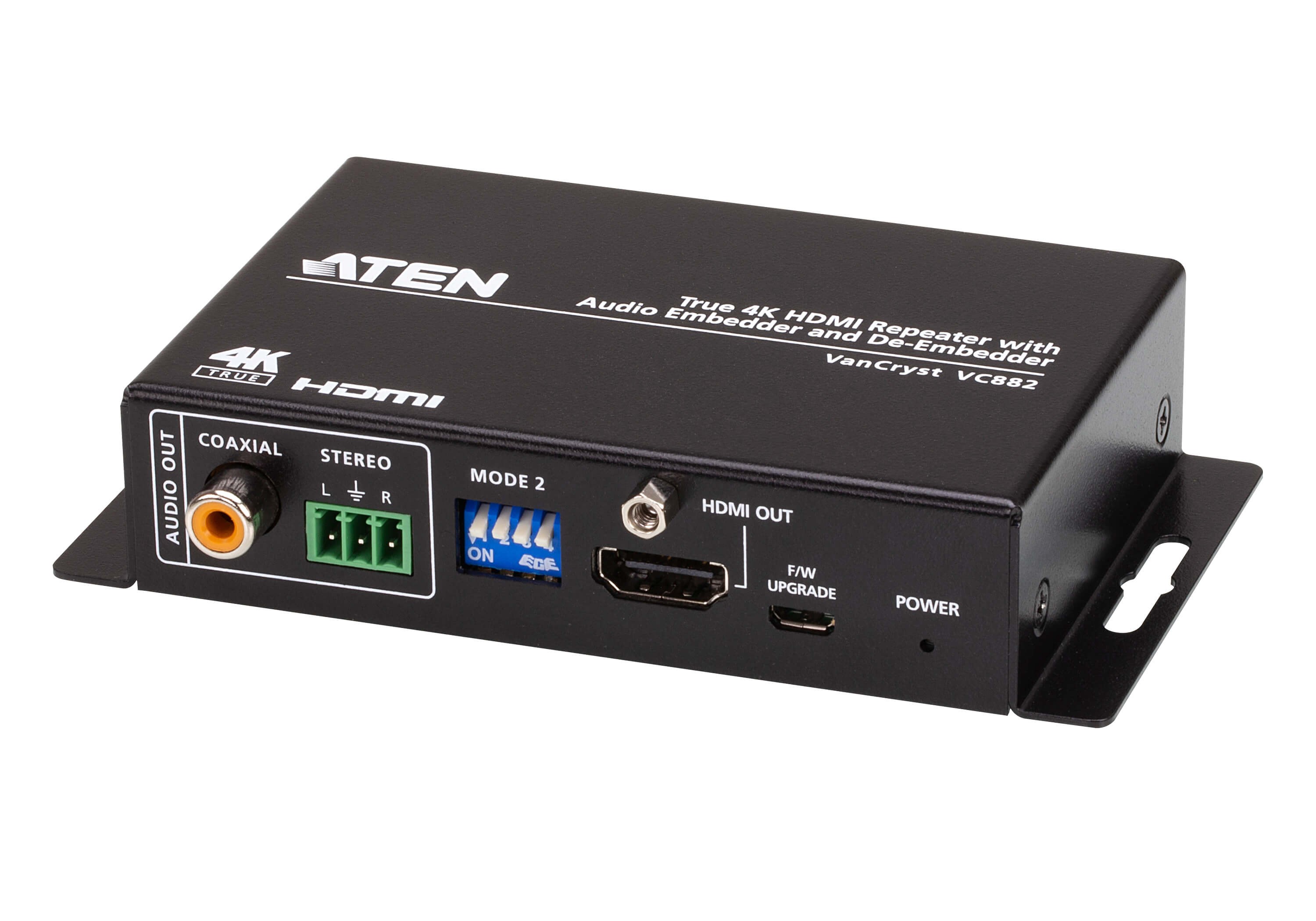 Aten - VC882 True 4K HDMI Repeater with Audio Embedder and De-Embedder