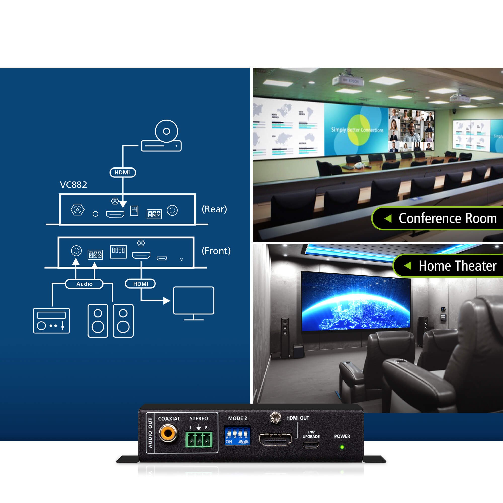 Aten - VC882 True 4K HDMI Repeater with Audio Embedder and De-Embedder — view 2