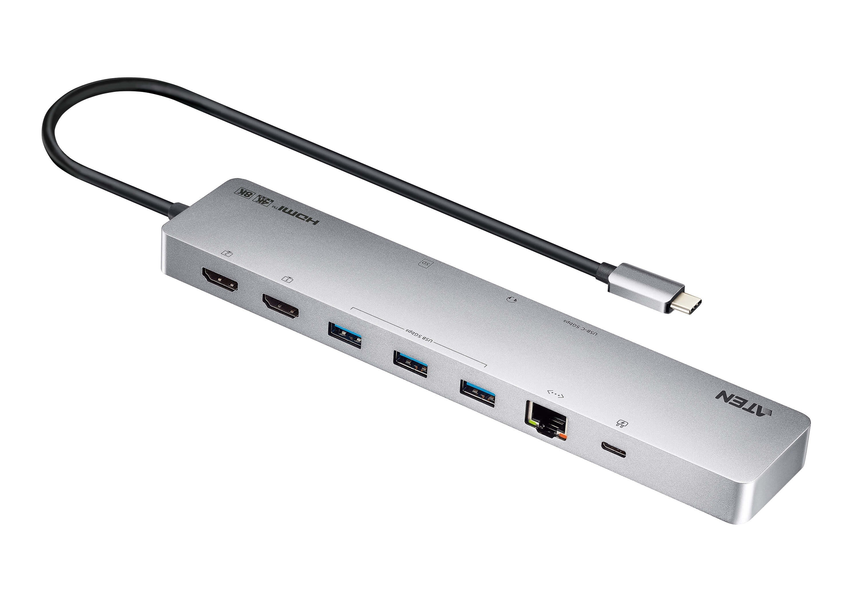 Aten - UH3240 USB-C 11-in-1 Multiport Dock with 100W Power Delivery