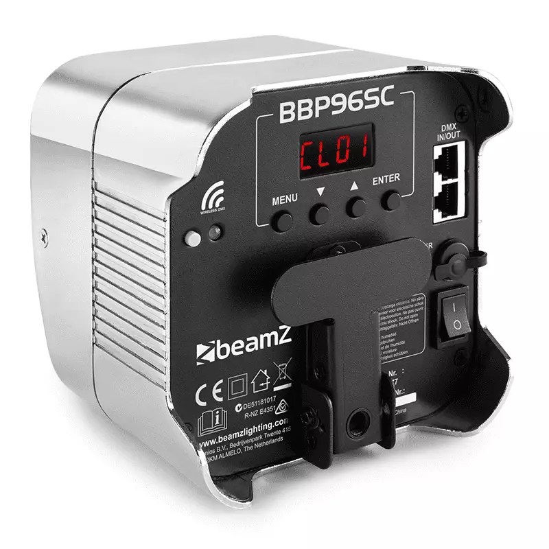 BeamZ BBP96SC LED BATTERY UPLIGHT PAR 6x 12W RGBWAUV CHROME — view 2