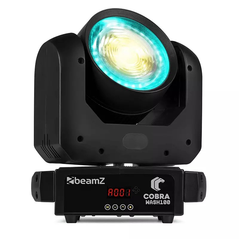 BeamZ COBRAWASH100 LED Moving Head Wash IP20 1x 100W with Ring WW/CW