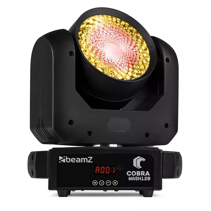 BeamZ COBRAWASH120 LED Moving Head Wash IP20 4x 100W with Ring RGBW